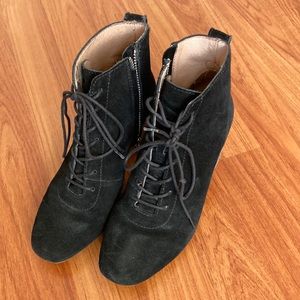 Madewell The Emilia Lace-Up Boot Black Sz 5